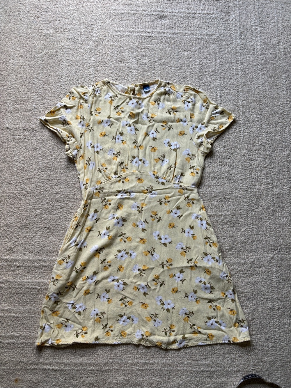 Old Navy Yellow Floral Short Sleeve Dress